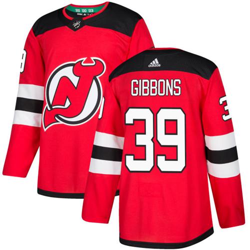 Adidas Men New Jersey Devils #39 Brian Gibbons Red Home Authentic Stitched NHL Jersey